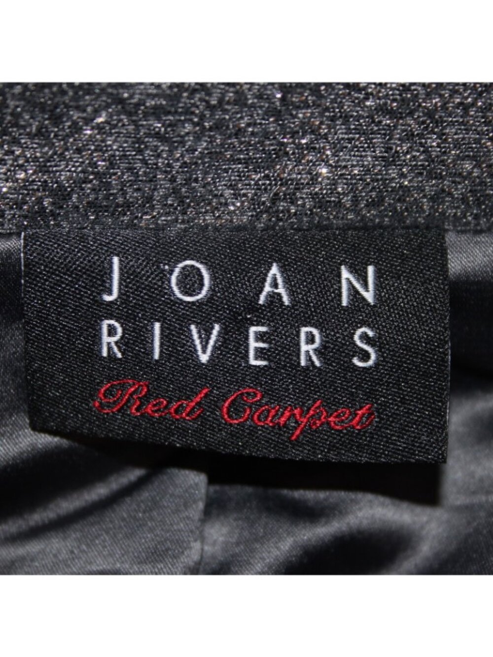Joan Rivers Blazer Jacket Red Carpet Sz XLP Silver Metallic Pockets Cotton Poly - Picture 7 of 11